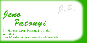 jeno patonyi business card